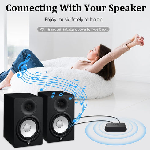 NFC Enabled Bluetooth Audio Receiver, Bluetooth 5.2 Wireless Audio Adapter for Home Stereo/Car Stereo/AV Receiver/Headphone/Speaker, Handsfree Cal...