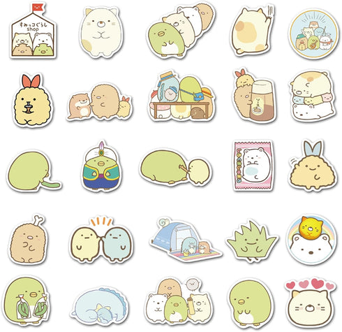 Kawaii Sumikko Sticker 50 Pcs Waterproof, Removable,Lovely,Beautiful,Stylish Teen Stickers, Suitable for Boys and Girls in Water Bottles, laptops,...