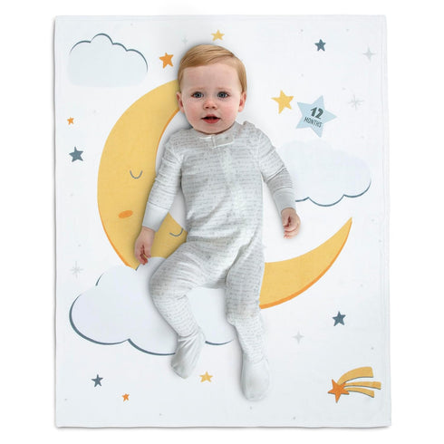 Delta Children Milestone Baby Blanket – Monthly Blanket for Pictures – Photo Blanket for Newborns, Moon...