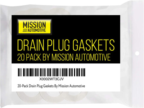 Mission Automotive 20-Pack of Oil Crush Washers/Drain Plug Gaskets Compatible with Honda - Compatible with OEM 94109-14000 - Fits Civic, Accord, C...
