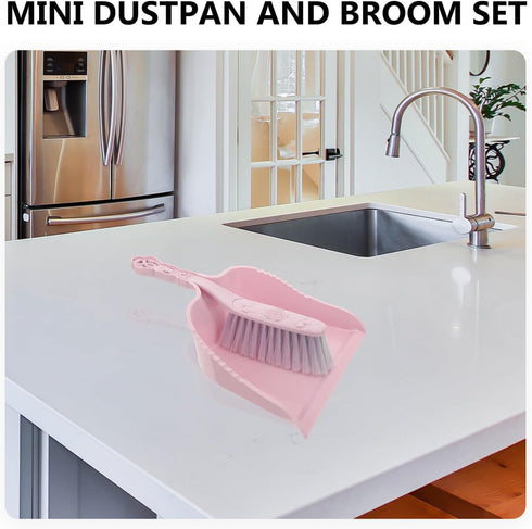 Hemoton 1 Set Mini Broom Cleaning Brush Set Mini Cleaning Broom Desk Cleaning Broom Household Cleaning Dustpan Household Supplies Desktop Cleaning...