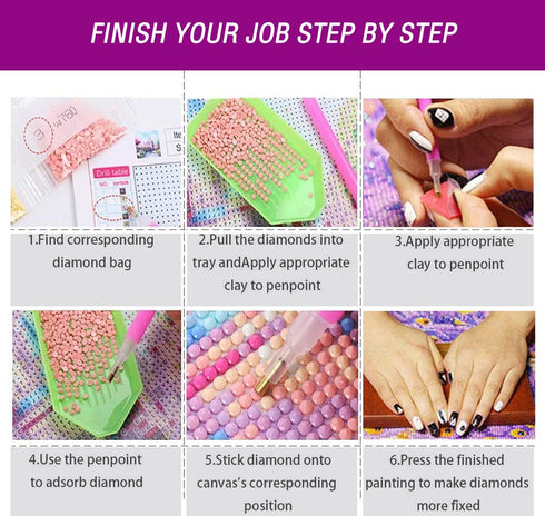 DIY 5D Diamond Painting Kits for Adults Diamond Art Diamond Painting Full Drill Arts Craft by Number Kits for Beginner Home Decoration 12x16 inch ...