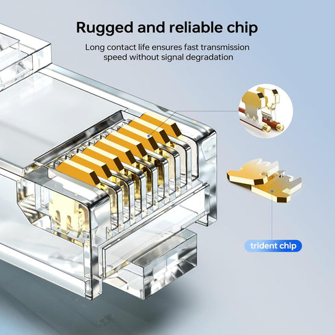 Cat6 RJ45 Connectors, Cat 6 2-Piece RJ45 Ends, UTP 8P8C Ethernet Connector Plug for Cat6 Cat5e Cable 100pcs...