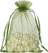 HRX Package 100pcs Organza Drawstring Bags Olive Green, 4 x 6 inch Candy Mesh Gift Bags Jewelry Pouches Small Christmas Sachet...