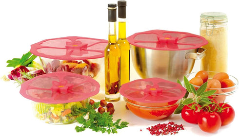 Charles Viancin - Hibiscus Silicone Lid for Food Storage and Cooking - 8''/20cm - Airtight Seal on Any Smooth Rim Surface - BPA-Free - Oven, Micro...