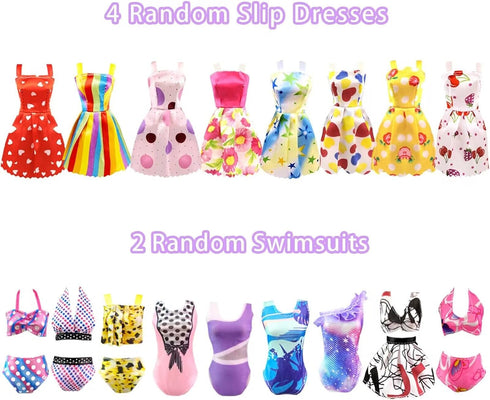 Doll Clothes and Accessories for 11.5 Inch Doll Dress Up Set with 1 Wedding Gown Dress 2 Fashion Dresses 4 Mini Dresses 2 Tops and Pants Outfits 2...