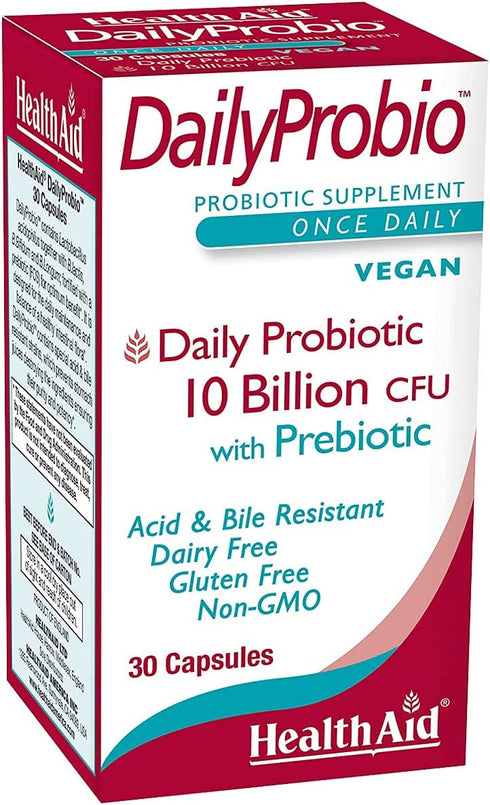 DailyProbio, 10 Billion with Prebiotic, Daily Support, Acid & Bile Resistant, Dairy and Gluten Free, Non- GMO, Vegan...