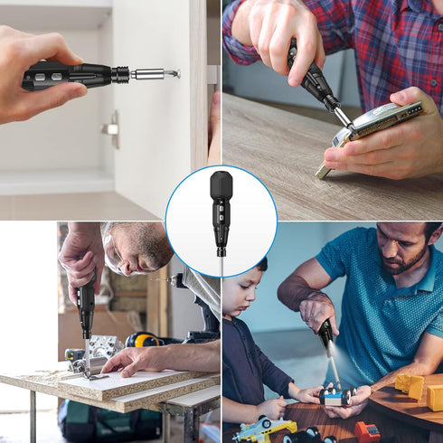 AMIR Electric Screwdriver Cordless, Rechargeable Power Screwdrivers Set, Portable Automatic Home Repair Tool Kit with LED Lights and USB Cable...