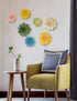 SEINHIJO Ceramic Flower Wall Decor 3D Wall Art Sculpture Modern Arts Gifts Yellow 5.1inch...