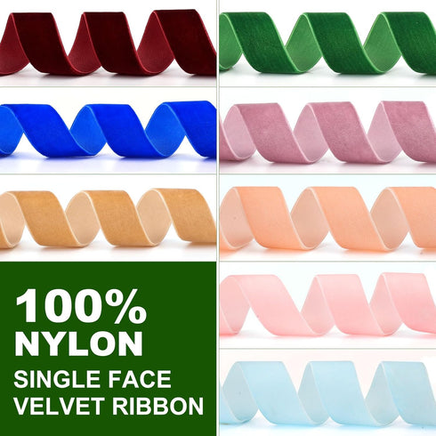 Red Velvet Ribbon 1/4 Inch x 20Yd,Great for Gift Wrapping,Hair Bows,Christmas,Wedding Party Decoration(1/4" Red)...