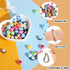 Cheriswelry 100pcs Round Rainbow Striped Acrylic Beads 10mm Chunky Ball Colorful Lined Striped Bubblegum Gumball Bead Spacers for DIY Jewelry Maki...