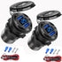 2 Pack 12V USB Outlet Wire Aluminum Car Charger Multi Port, Dual USB Quick Charge 3.0 Port and PD USB C Socket with Voltmeter Switch for Car Boat ...