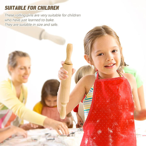 BILLIOTEAM 6 Pack 8 Inch Mini Wood Rolling Pin,Great for Children Kids Girls and Boys,Small Wooden Rollers for Art and Crafting,Baking,Cookie Doug...