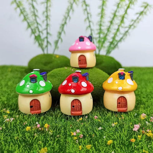 Mushroom Fairy House Fairy Garden Accessories, Mini House Figurines Fairy Garden Decor, Fairy Garden House Ornaments Kit for Home Micro Landscape ...