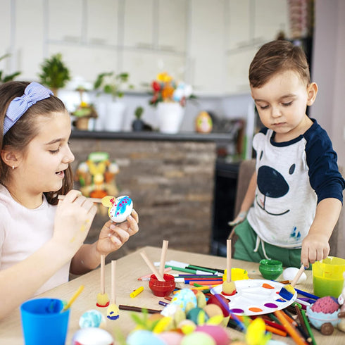 40 Pieces Round Paint Foam Sponge Brush Set,Sponge Paint Brush Paint Tools for Kids,Wooden Handle Foam Brushes,Stencil Sponge Foam Paint Brush for...