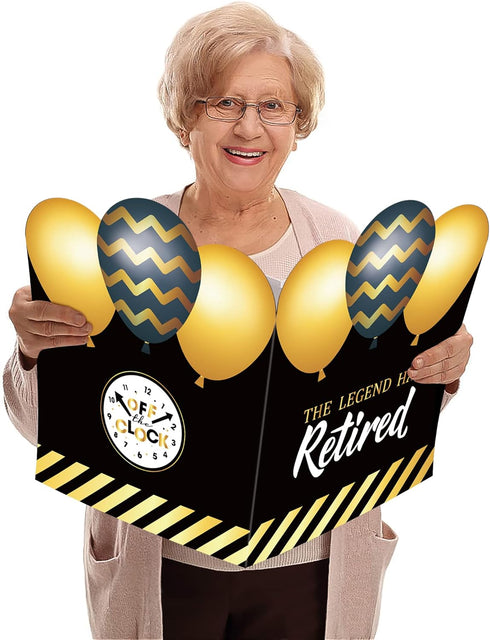 WATINC Retirement Party Jumbo Greeting Card Decorations, Official Congrats Retired Message Greeting Card Guest Book Farewell Party Supplies, Signa...