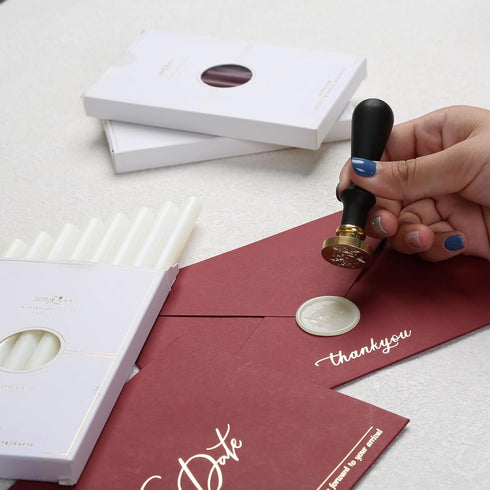 UNIQOOO Frosted Translucent Vellum Glue Gun Sealing Wax Sticks for Wax Seal Stamp - Great for Wedding Invitations, Cards Envelopes, Snail Mails, C...