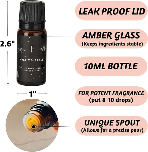 Folkulture Fragrance Oils for Diffusers, Set of 6 Essential Oils Set for Diffuser for Home, Diffuser Oil Scents - Palo Santo Sandalwood Lavender W...