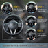 Steering Wheel Cover Black Universal 14.5-15 inch, Carbon Fiber Car Steering Wheel Covers with Coasters Leather Microfiber Breathable Anti-Slip St...