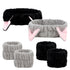 6 Pcs Spa Headband Face Wash Headband and Wristband Set, Cute Make Up Cat Ears Headband Plush Animal Makeup Skincare Headbands with Face Washing W...