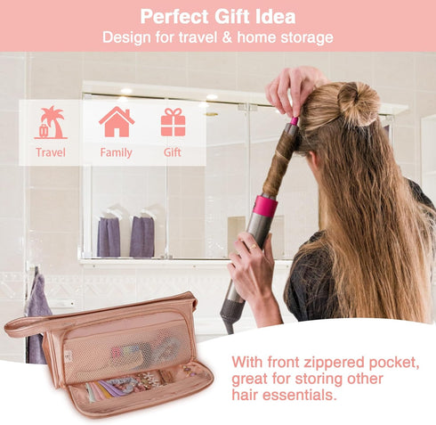 SITHON Travel Carrying Case for Dyson Airwrap Styler/Shark Speedstyle Flexstyle, PU Leather Water Resistant Storage Organizer Bag with Pocket for ...