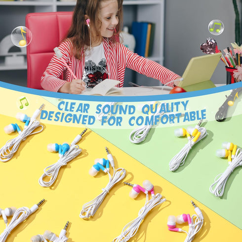 Kigeli 20 Pack Kids Bulk Earbud Headphones for Classroom Student Wired Headphones in-Ear Earbud 3.5 mm Disposable Earphones Set for Kids Adults Cl...