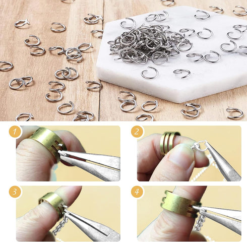 ZYNERY 1500pcs 304 Stainless Steel Open Jump Rings with Jewelry Rings for Jewelry Making Supplies, Jewelry Fix, Wire Wrapping, Crafts...