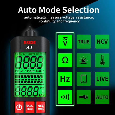 BSIDE Voltage Tester 3-Results Display Non-Contact Voltage Detector Pen, Integrated Multimeter, Dual Range AC 6V-1000V/90V-1000V Electrical Sensor...
