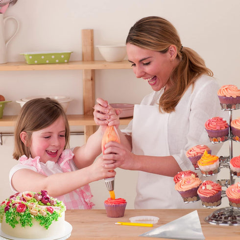Suuker 27 Pcs Russian Piping Tips Set, Cake Decorating Tips Baking Supplies for Cupcake Cookies Birthday Party (12 Icing Tips 10 Pastry Baking Bag...