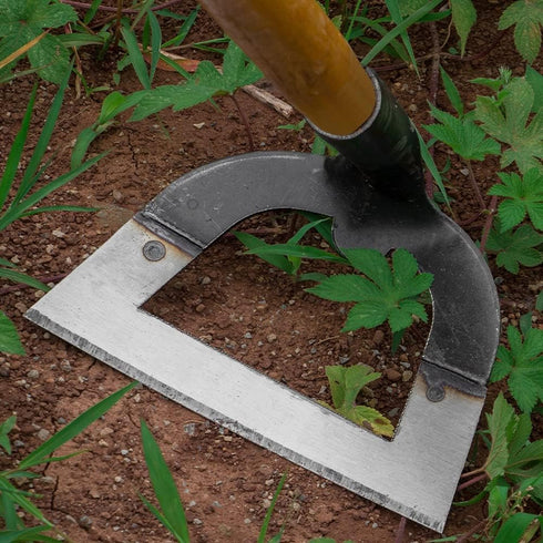 Handheld Hollow Hoe Thickened Manganese Steel Agricultural Weeding Hoe Planting Vegetable Gardening Loosening Soil Weeding Tools (M (23X14X13CM))...
