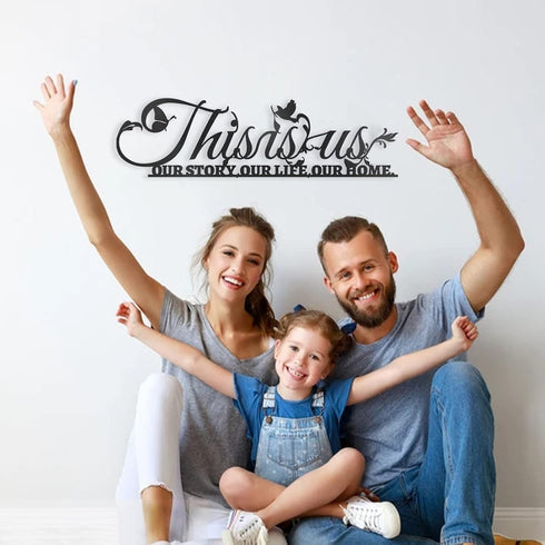 This is Us Our Life Our Story Our Home Metal Word Sign Decor Black, Home Decor Metal Decorations for Living Room Bedroom, Inspirational Letters Qu...