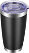 VEGOND 20oz Tumbler with Lid and Straw Stainless Steel Tumbler Cup Vacuum Insulated Double Wall Travel Coffee Mug Powder Coated Coffee Cup(Black 1...