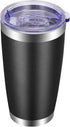 VEGOND 20oz Tumbler with Lid and Straw Stainless Steel Tumbler Cup Vacuum Insulated Double Wall Travel Coffee Mug Powder Coated Coffee Cup(Black 1...