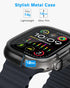 amBand Metal Case Screen Protector for Apple Watch Ultra 2/Ultra 49mm, W3 Rugged Bumper Thin Frame + 9H Tempered Glass Film + Ceramic-Like Back Co...