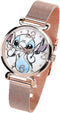 Accutime Women's Disney Lilo & Stitch Blue Gradient Analog Quartz Wrist Watch with Small Face, Gold Accents for Women, Adult (Model: LAS8004AZ)...