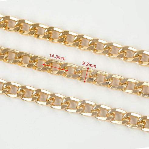 YOUBEIYEE 5 Meters Gold Plated Chain for Jewelry Making Strong Aluminum Cuban Link Chain for Men and Women Necklace DIY Jewelry Chains Bulk...