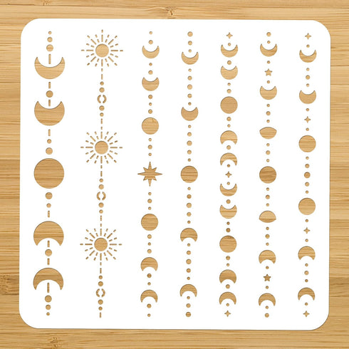 NBEADS 3 Pcs Moon Stars Painting Stencils Templates, 11.8×11.8 Inch Reusable DIY Art and Craft Stencils for Painting on Wood, Fabric, Paper, Walls...