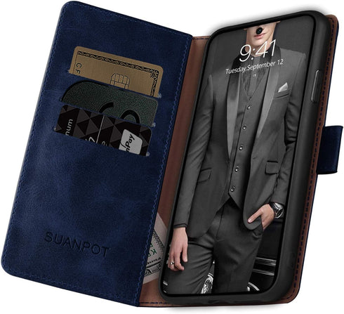 SUANPOT for Samsung Galaxy A52 4G& 5G Leather Wallet case with RFID Credit Card Holder Flip Folio Book Phone case Shockproof Cover for Women Men f...