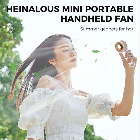 Mini Portable Handheld Fan,Personal Small Fan with hook,3 Speeds Adjustable Powerful USB Rechargeable, Handheld,Desk for Travel,Office,Room,Outdoo...