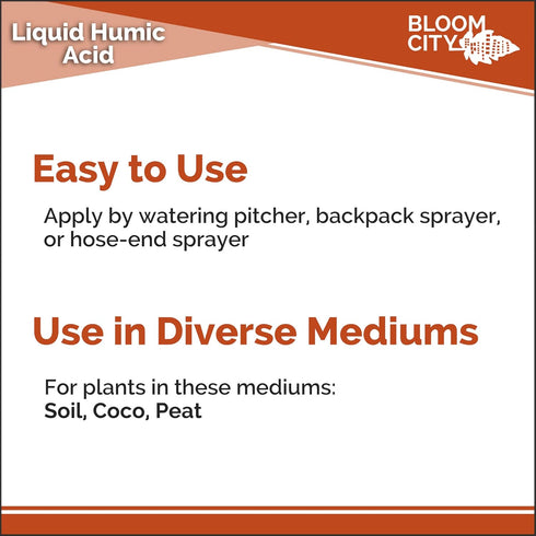 Organic Liquid Humic Soil Health Formula, Great for Houseplants, Gardens and Lawns, by Bloom City, 1/2 Pint (8 oz) Concentrated Makes 30+ Gallons...
