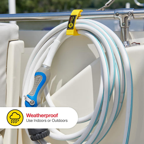 Quick-Straps by Wrap-It Storage - 12" (12 Pack) Yellow - Extension Cord Holder for RV and Boat Organizing...