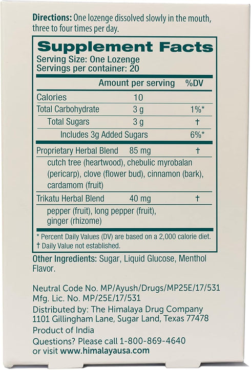 Himalaya Koflet Lozenges,Natural Herbal Cough Drop for Warming Relief and Soothing Throat Comfort (3-Pack, Menthol)...