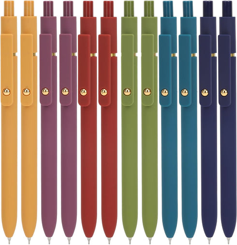 Ddaowanx Gel Pens, 12 Pcs 0.5mm Quick Dry Black Ink Pens Fine Point Smooth Writing Pens, Cute Office School Supplies Gifts for Women (12 Pcs Vinta...