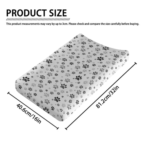 Changing Pad Covers for Boys Girls, Animal Paw Print Diaper Changing Table Pad Cover Soft Comfy Changing Mat Covers for 32"x16" Contoured Pad...