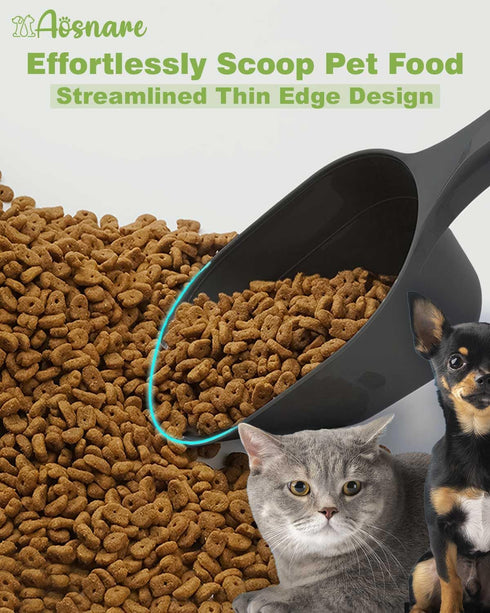 2 PACK Dog Food Scoop,1 Cup Capacity Pet Food Scoop With Measuring Lines For Dog, Puppy and Cat (Green and Black)...