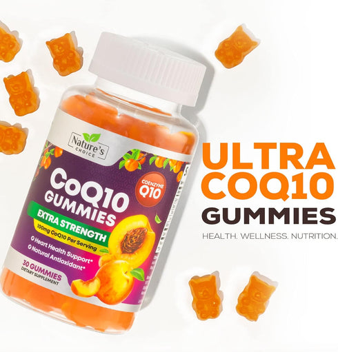 CoQ10 100mg Gummies - 3X Better Absorption, Antioxidant for Heart Health Support & Energy Production, Ultra Coenzyme Q10 Vitamins, Coq 10 Suppleme...