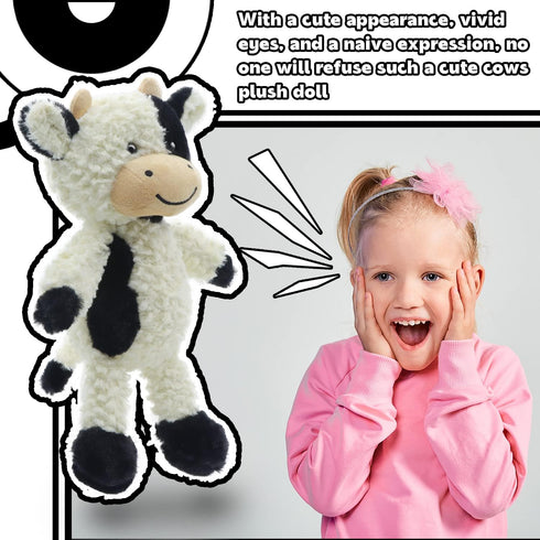 RELIGES 9" Cute Cow Stuffed Animals Soft Cuddly Cow Plush Stuffed Animal Birthday Gifts for Boys and Girls, Plush Animal Decorations (Cows - Stand...