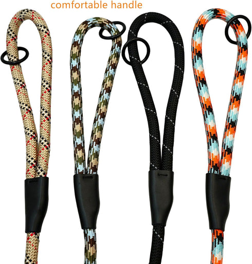 Carabiner Dog Leash 6ft, Durable Nylon Rope with Aviation Aluminum Carabiner Reflective at Night for Small Medium Large Dogs (Black, 6FT*11MM)...