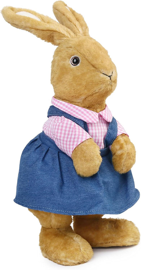BenBen Easter Bunny Stuffed Animal, 12” Brown Rabbit Plush for Home Decor, Rabbit Stuffed Animal Wearing Pink Clothes for Kids, Gifts for Birthday...