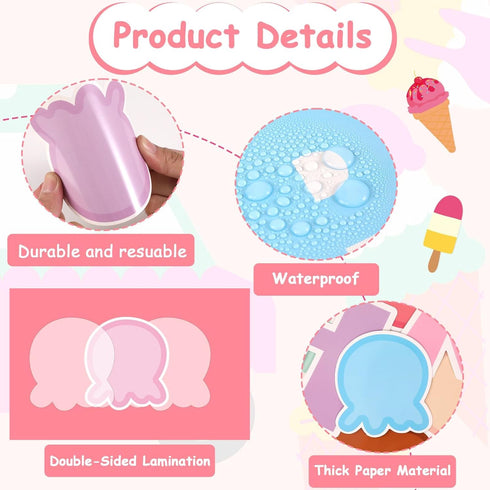 99Pcs Summer Ice Cream Birthday Bulletin Board Set Classroom Happy Birthday Chart Cutouts Name Plates Decoration for Calendars Bulletin Boards Wal...